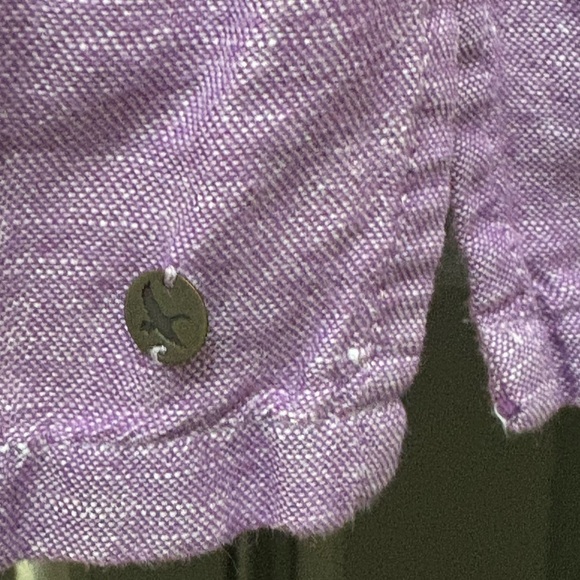 Eddie Bauer Purple 3/4 Sleeve Linen Blend Pintuck Tunic Top Size 2X - Picture 7 of 9